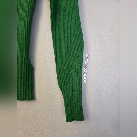 Varley Esme Rib Roll Neck Green Turtleneck Sweater - Picture 3 of 7
